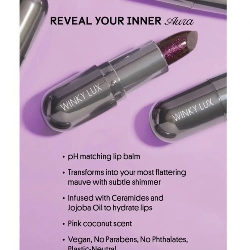 Winky Lux Aurora Balm pH Lip Balm Iridescent Custom Tint 3.6g New